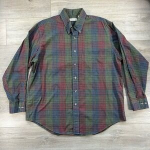 Andhurst XL Men's Patchwork Plaid Button Down Cotton Blend Multicolor Casual
